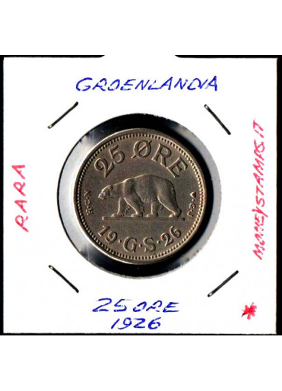 GROENLANDIA 25 Ore KM# 5 1926 Rame Nickel Orso Polare Rara